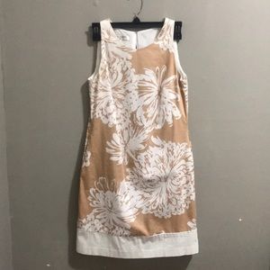 Tan and white summer dress